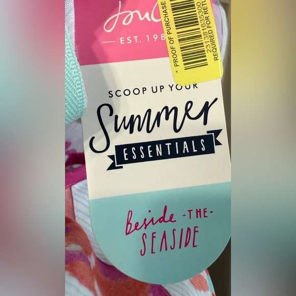 Joules ZOEY V NECK STRAPPY DRESS Aqua Stripe Rose Size US 8- NWT - Picture 4 of 10